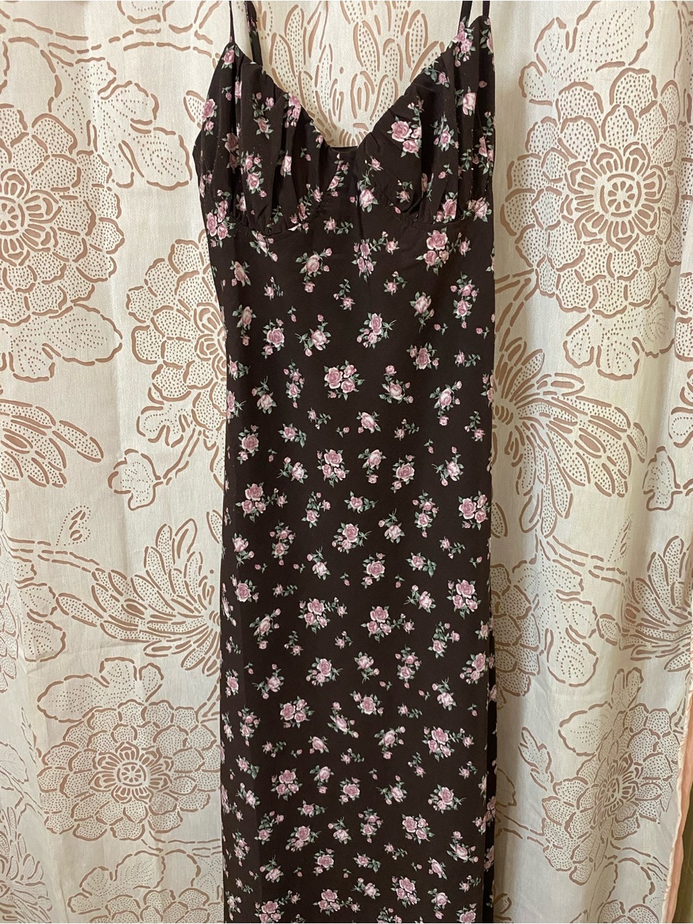 Lelis Brown Floral Midi Dress